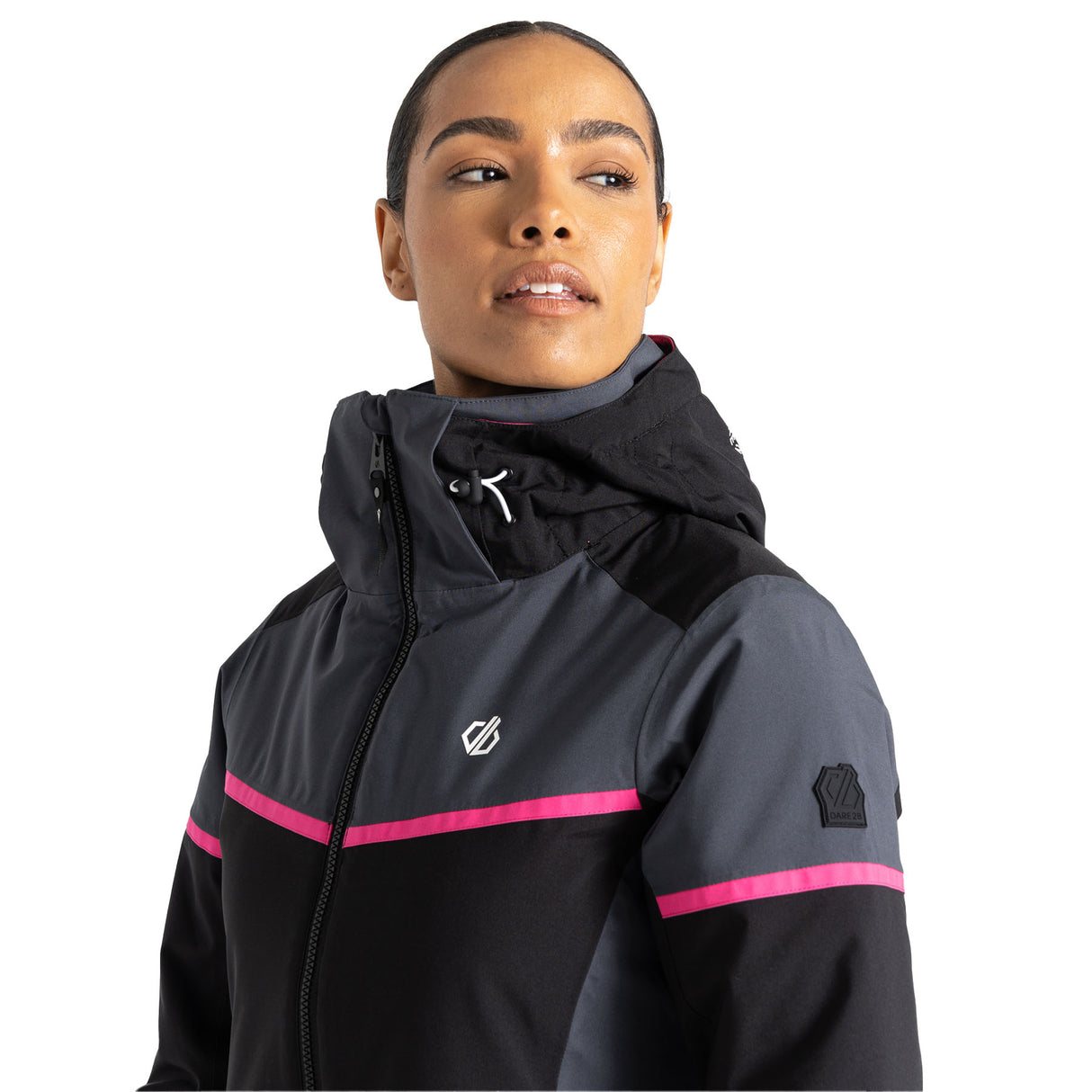 Dare 2b Women's Carving Ski Jacket Black/Ebony Grey / X-Small-Black/Ebony Grey / Small-Black/Ebony Grey / Medium-Black/Ebony Grey / Large-Black/Ebony Grey / X-Large #- 53 Degrees North 