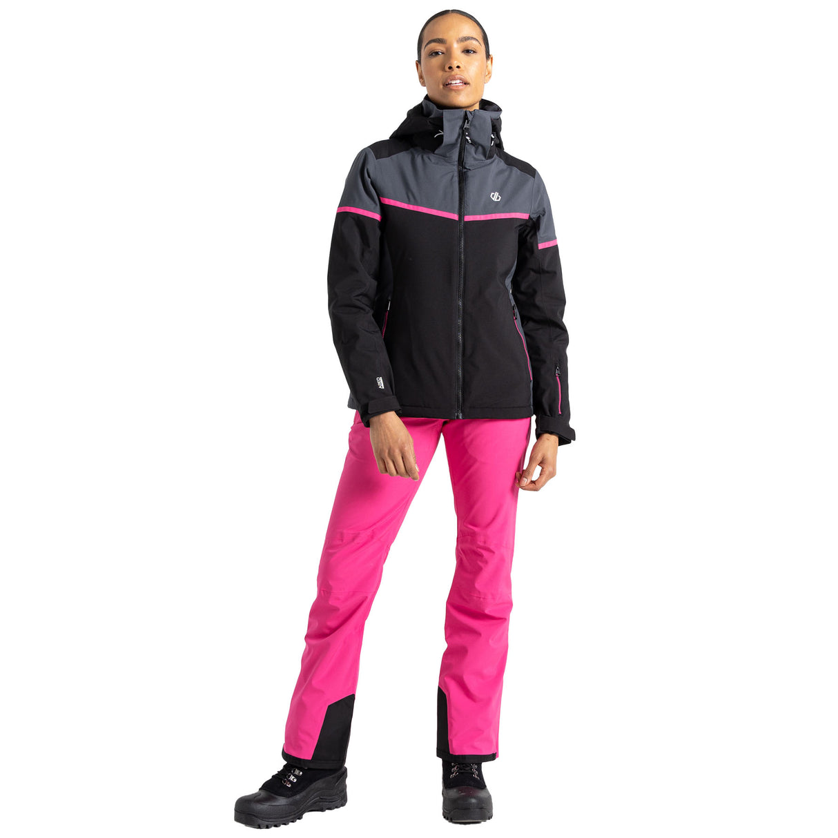 Dare 2b Women's Carving Ski Jacket Black/Ebony Grey / X-Small-Black/Ebony Grey / Small-Black/Ebony Grey / Medium-Black/Ebony Grey / Large-Black/Ebony Grey / X-Large #- 53 Degrees North 