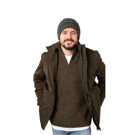 Barts Akotan Beanie Navy-Ochre-Dark Heather-Denim-Green #- 53 Degrees North 