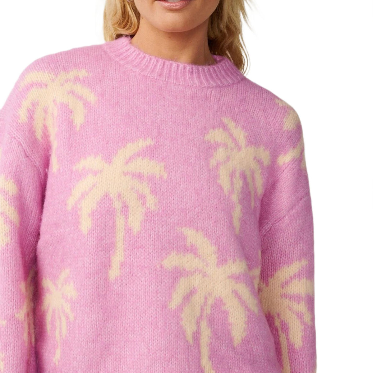 Women's Retro Swell Palm Jacquard Crew