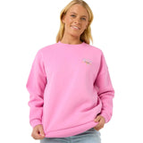 Ripcurl Women's Hibiscus Diamond Heritage Crew Pink / X-Small-Pink / Small-Pink / Medium-Pink / Large-Pink / X-Large #- 53 Degrees North 