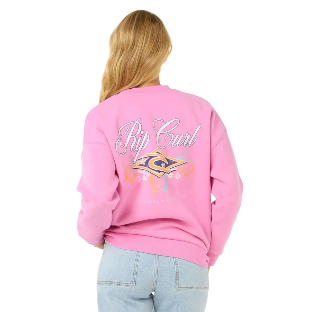 Ripcurl Women's Hibiscus Diamond Heritage Crew Pink / X-Small-Pink / Small-Pink / Medium-Pink / Large-Pink / X-Large #- 53 Degrees North 