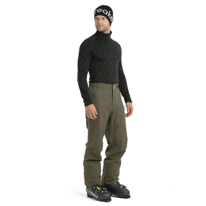 Icebreaker Men's 200 Oasis Long Sleeve Half Zip First Snow #color_black-loden-aop