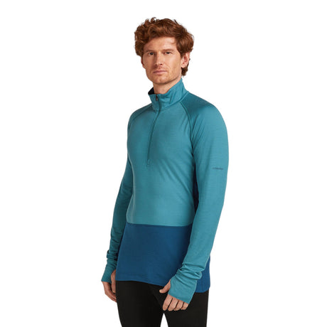 Icebreaker Men's 200 Zoneknit Long Sleeve Half Zip Baselayer Brilliant/Baja / Small-Brilliant/Baja / Medium-Brilliant/Baja / Large-Brilliant/Baja / X-Large-Brilliant/Baja / XX-Large #- 53 Degrees North 