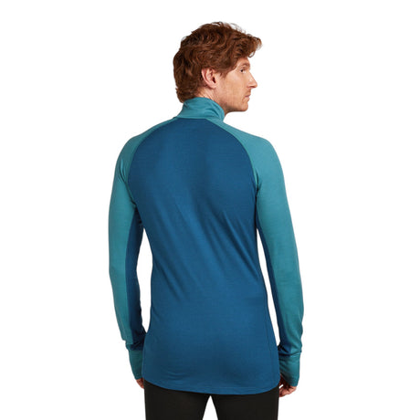 Icebreaker Men's 200 Zoneknit Long Sleeve Half Zip Baselayer Brilliant/Baja / Small-Brilliant/Baja / Medium-Brilliant/Baja / Large-Brilliant/Baja / X-Large-Brilliant/Baja / XX-Large #- 53 Degrees North 