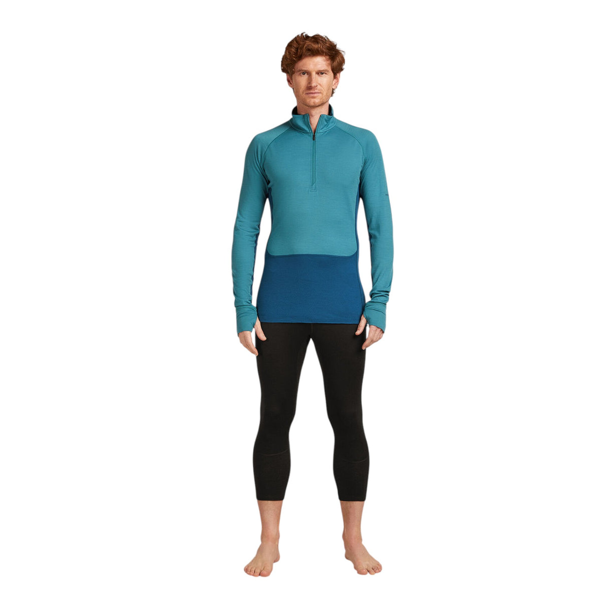 Icebreaker Men's 200 Zoneknit Long Sleeve Half Zip Baselayer Brilliant/Baja / Small-Brilliant/Baja / Medium-Brilliant/Baja / Large-Brilliant/Baja / X-Large-Brilliant/Baja / XX-Large #- 53 Degrees North 