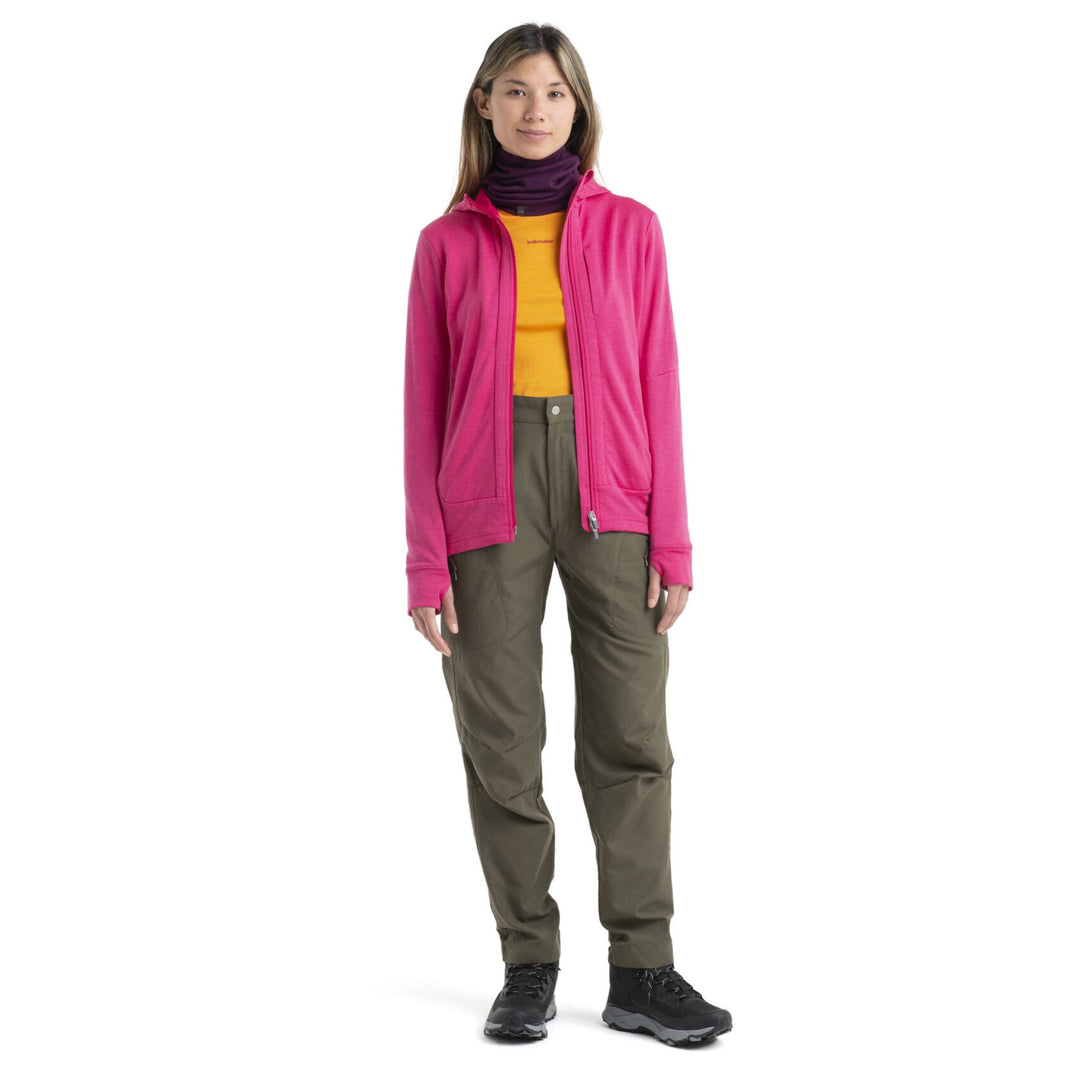Icebreaker Women's Quantum Long Sleeve Zip Hoodie #color-tempo-electron-pink-cb