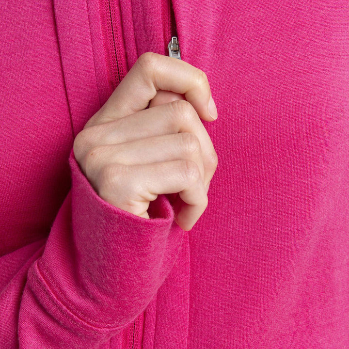 Icebreaker Women's Quantum Long Sleeve Zip Hoodie #color-tempo-electron-pink-cb