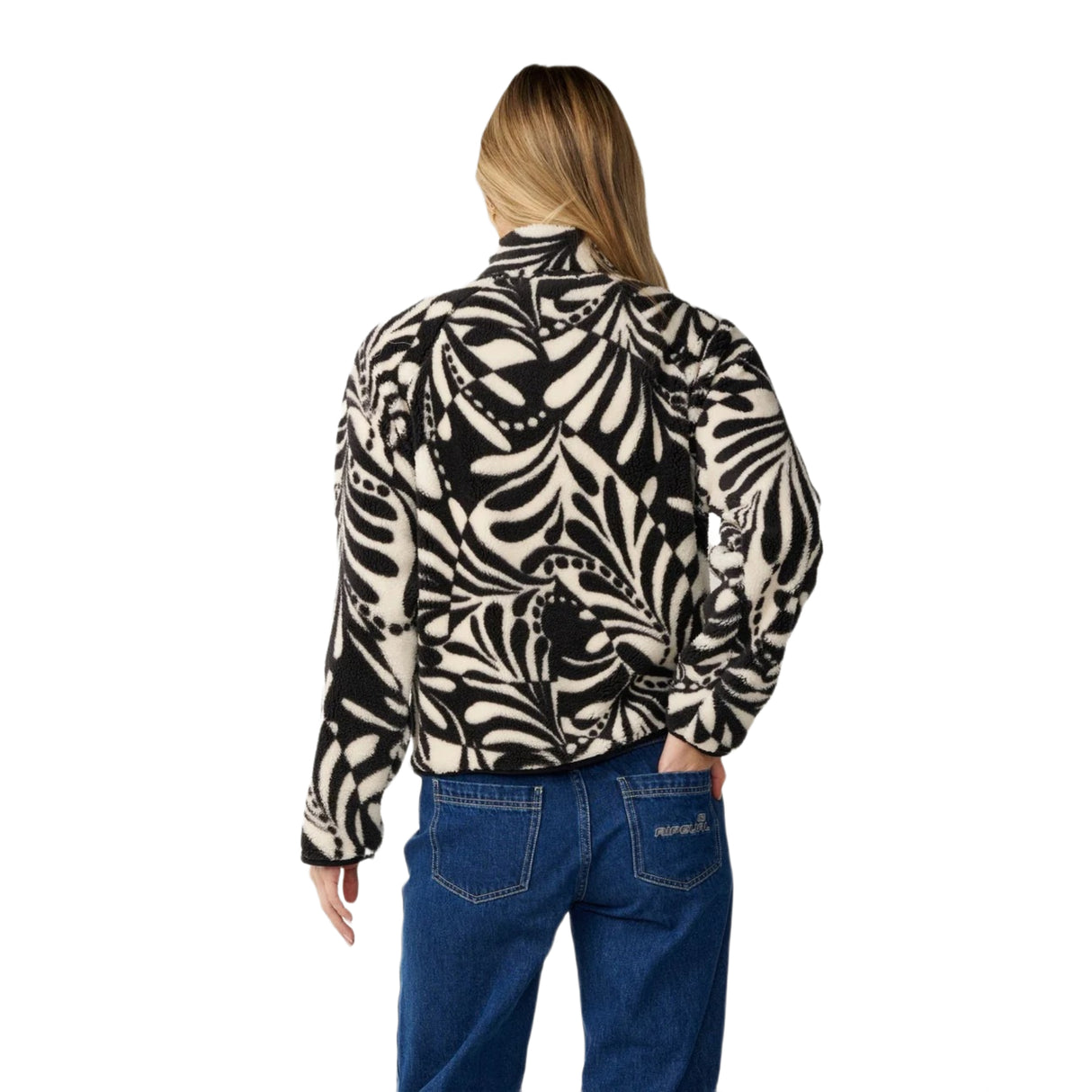 Women's Party Wave Polar Allover Zip Through Fleece