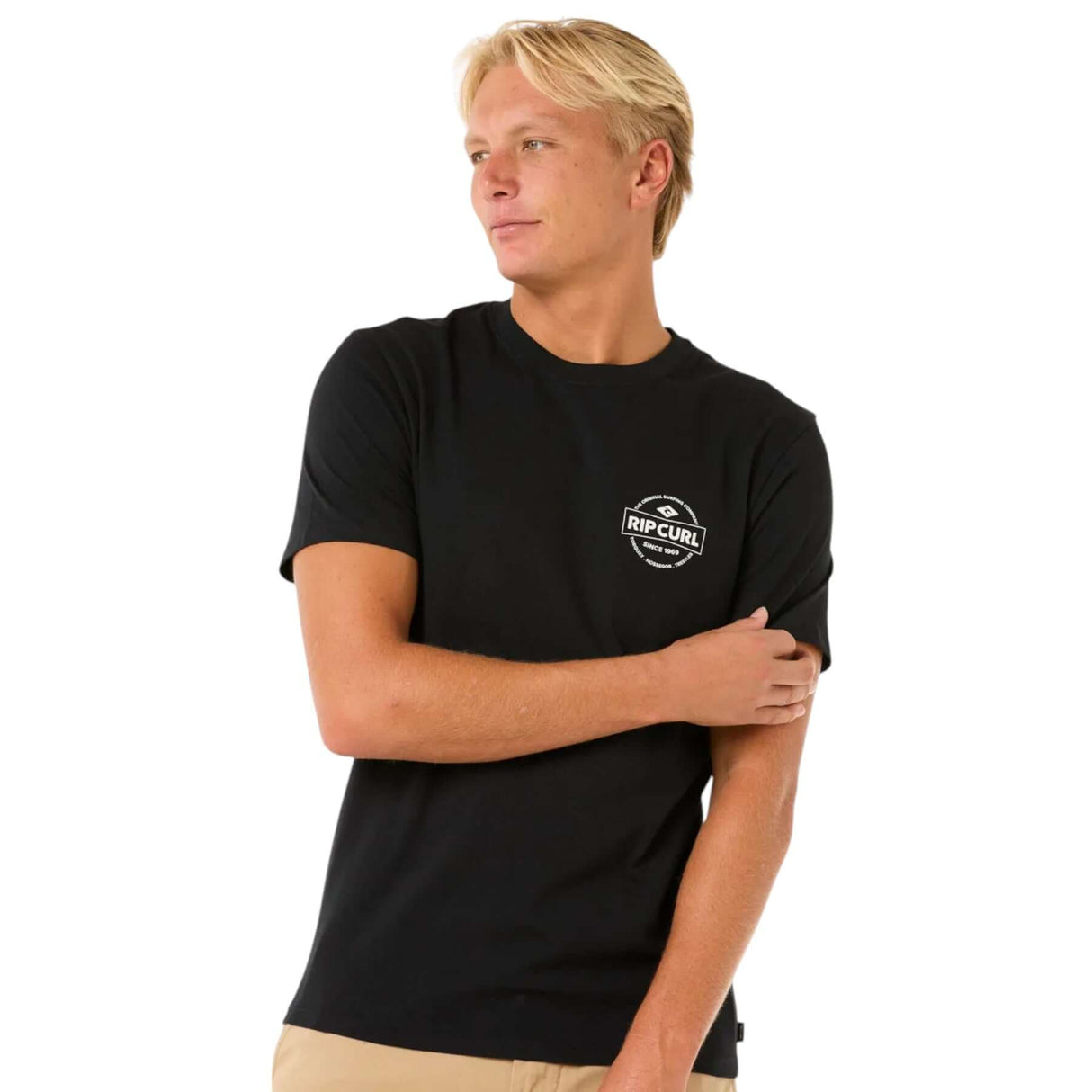 Ripcurl Men's Staple T-Shirt Black / Small-Black / Medium-Black / Large-Black / X-Large-Bone / Small #- 53 Degrees North 