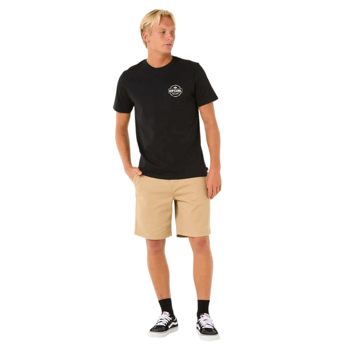 Ripcurl Men's Staple T-Shirt Black / Small-Black / Medium-Black / Large-Black / X-Large-Bone / Small #- 53 Degrees North 
