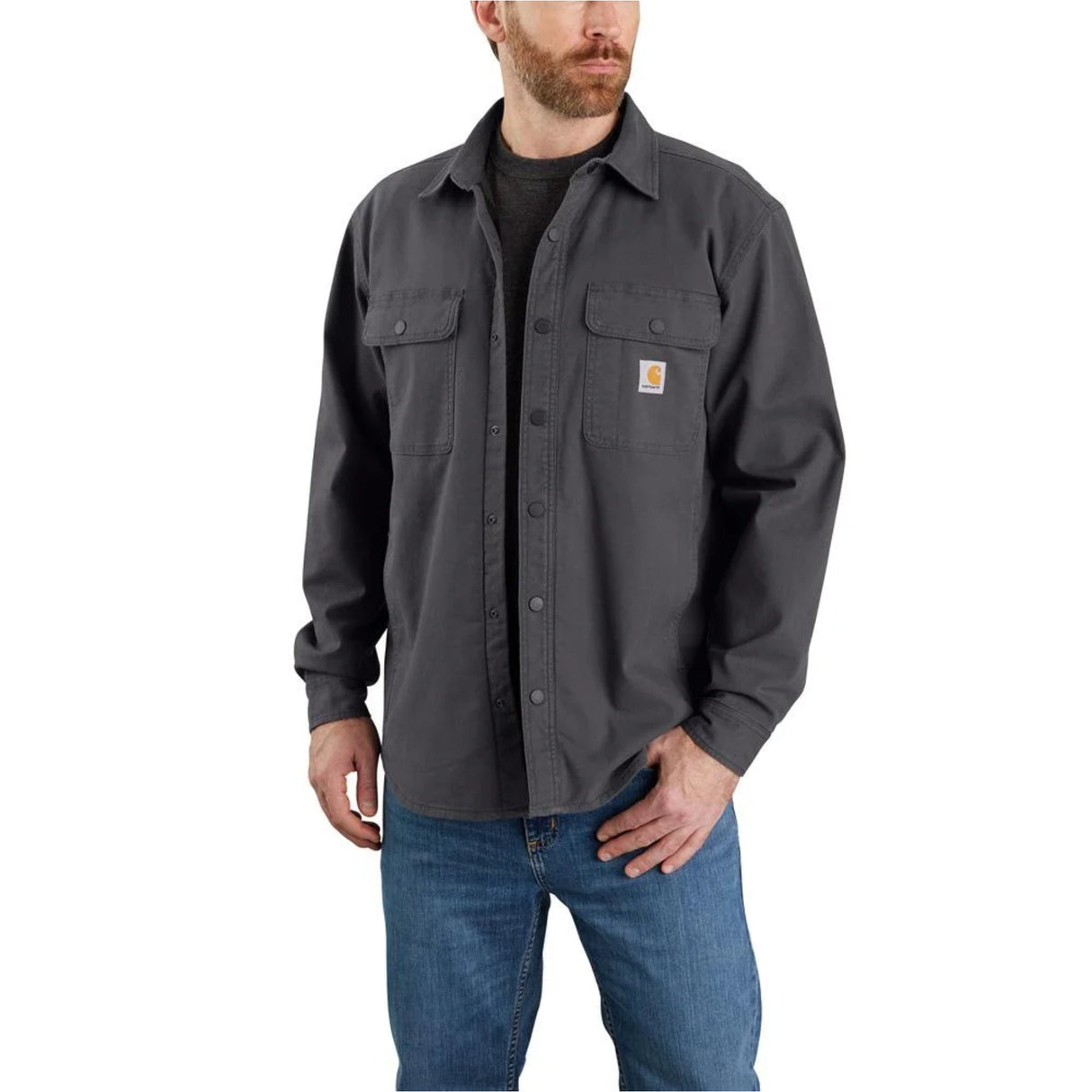Men's Rugged Flex™ Relaxed Fit Canvas Fleece-Lined Shirt Jac