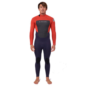 Ripcurl Men's Omega 3/2mm Steamer Back Zip Wetsuit Red / Small-Red / Medium-Red / Large-Red / X-Large-Red / XX-Large #- 53 Degrees North 