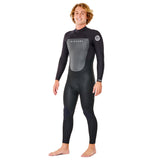 Ripcurl Men's Omega 5/3mm Steamer Back Zip Wetsuit Black / Small-Black / Medium-Black / Medium-Tall-Black / Large-Black / Large-Short #- 53 Degrees North 