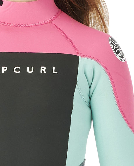 Ripcurl Kids' Omega 3/2 Back Zip Wetsuit Pink / Age 7-8-Pink / Age 9-10-Pink / Age 11-12-Pink / Age 13-14-Pink / Age 15-16 #- 53 Degrees North 