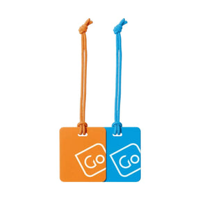 Go Travel Luggage Tags Twin Pack Blue/Orange-Green/Yellow #- 53 Degrees North 
