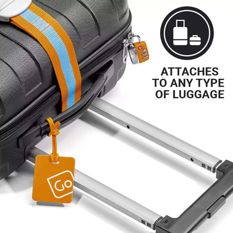 Go Travel Luggage Tags Twin Pack Blue/Orange-Green/Yellow #- 53 Degrees North 