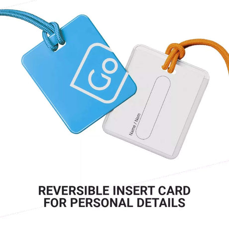 Go Travel Luggage Tags Twin Pack Blue/Orange-Green/Yellow #- 53 Degrees North 