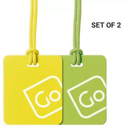 Go Travel Luggage Tags Twin Pack Blue/Orange-Green/Yellow #- 53 Degrees North 