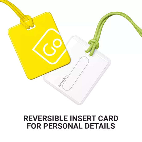 Go Travel Luggage Tags Twin Pack Blue/Orange-Green/Yellow #- 53 Degrees North 