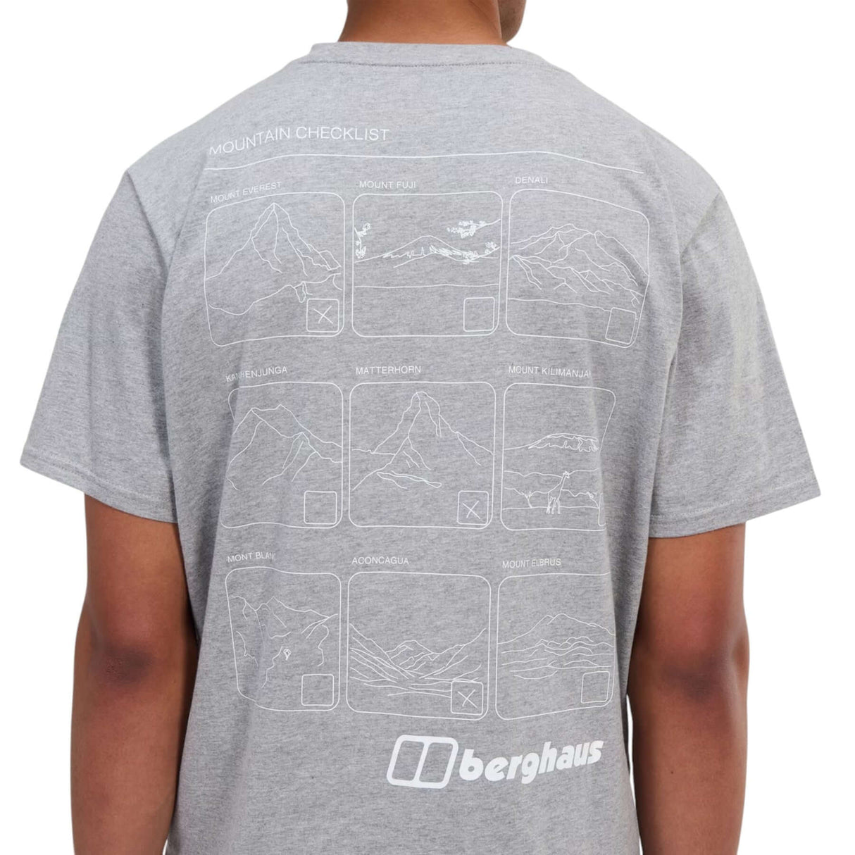 Berghaus Men's Mountain Checklist Short Sleeve Tee Grey / Small-Grey / Medium-Grey / Large-Grey / X-Large-Grey / XX-Large #- 53 Degrees North 