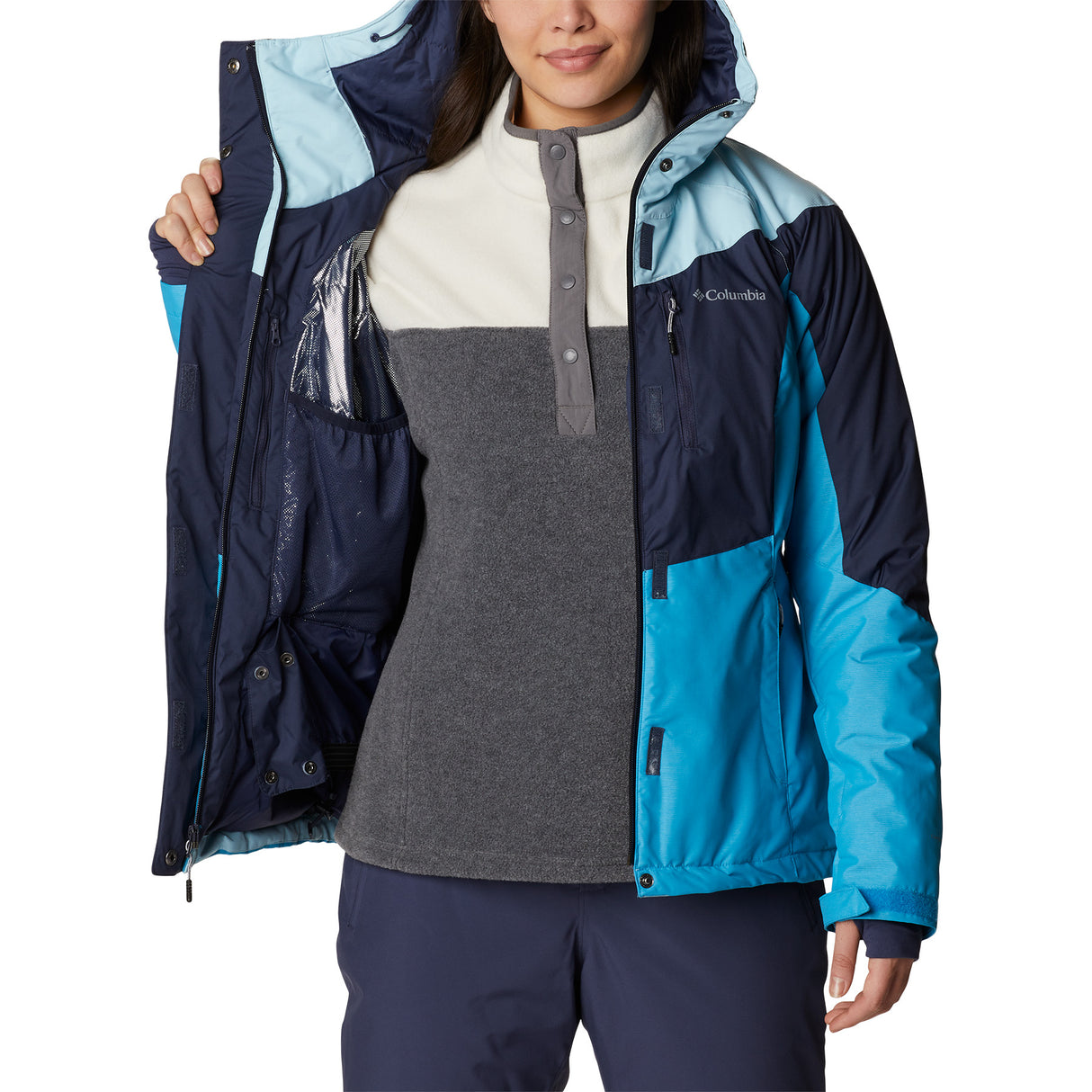 Columbia Women's Rosie Run Insulated Jacket Nocturnal/Spring Blue Hthr/Blue Chill / 8-Nocturnal/Spring Blue Hthr/Blue Chill / 10-Nocturnal/Spring Blue Hthr/Blue Chill / 12-Nocturnal/Spring Blue Hthr/Blue Chill / 14-Nocturnal/Spring Blue Hthr/Blue Chill / 16 #- 53 Degrees North 