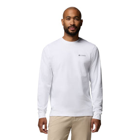 Columbia Men's Explorers Canyon Long Sleeve T-Shirt White/Branded Blanket / Small-White/Branded Blanket / Medium-White/Branded Blanket / Large-White/Branded Blanket / X-Large-White/Branded Blanket / XX-Large #- 53 Degrees North 