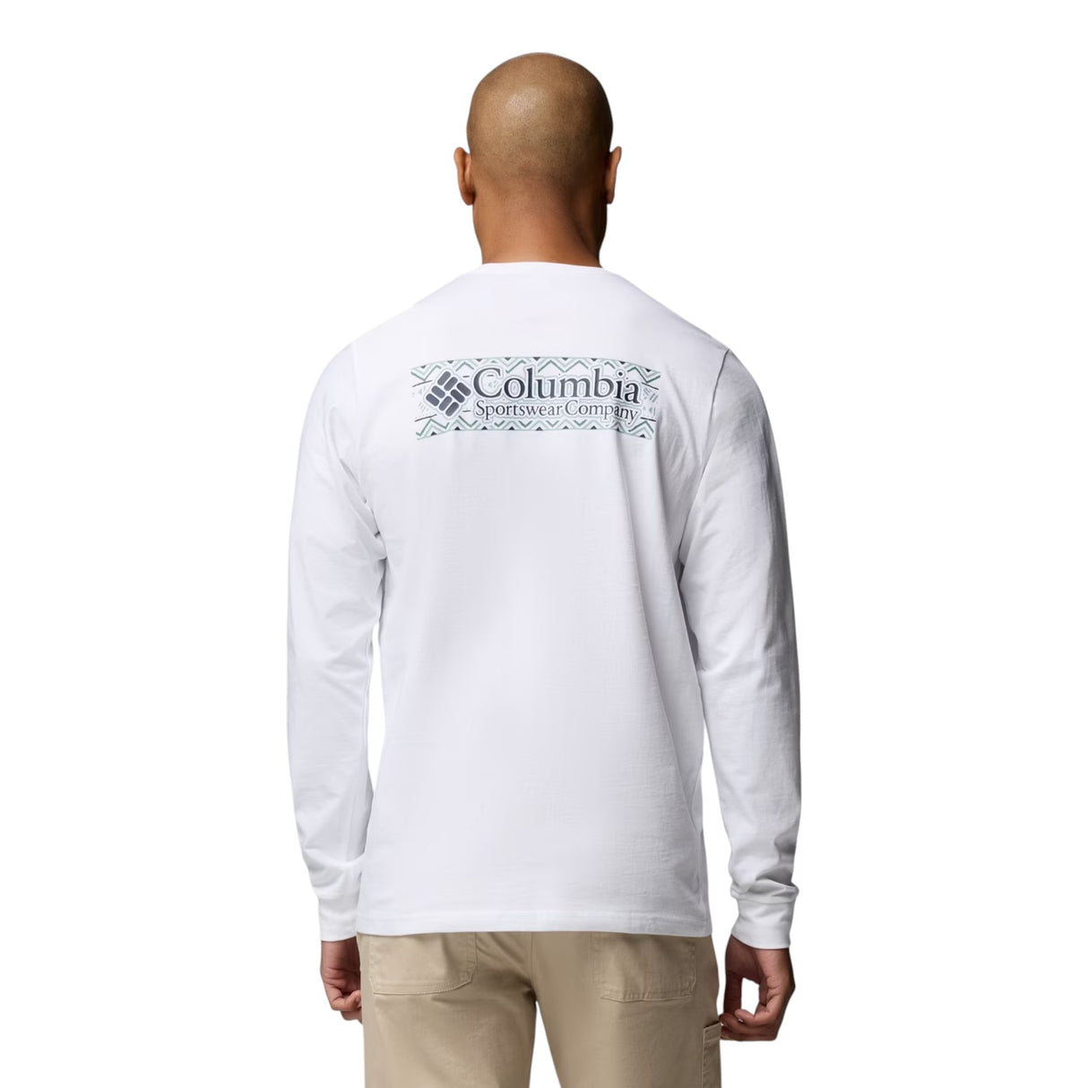Columbia Men's Explorers Canyon Long Sleeve T-Shirt White/Branded Blanket / Small-White/Branded Blanket / Medium-White/Branded Blanket / Large-White/Branded Blanket / X-Large-White/Branded Blanket / XX-Large #- 53 Degrees North 