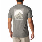 Columbia Men's Kwick Hike Back Graphic T-Shirt Black Heather/Moonscape / Small-Black Heather/Moonscape / Medium-Black Heather/Moonscape / Large-Black Heather/Moonscape / X-Large-Black Heather/Moonscape / XX-Large #- 53 Degrees North 