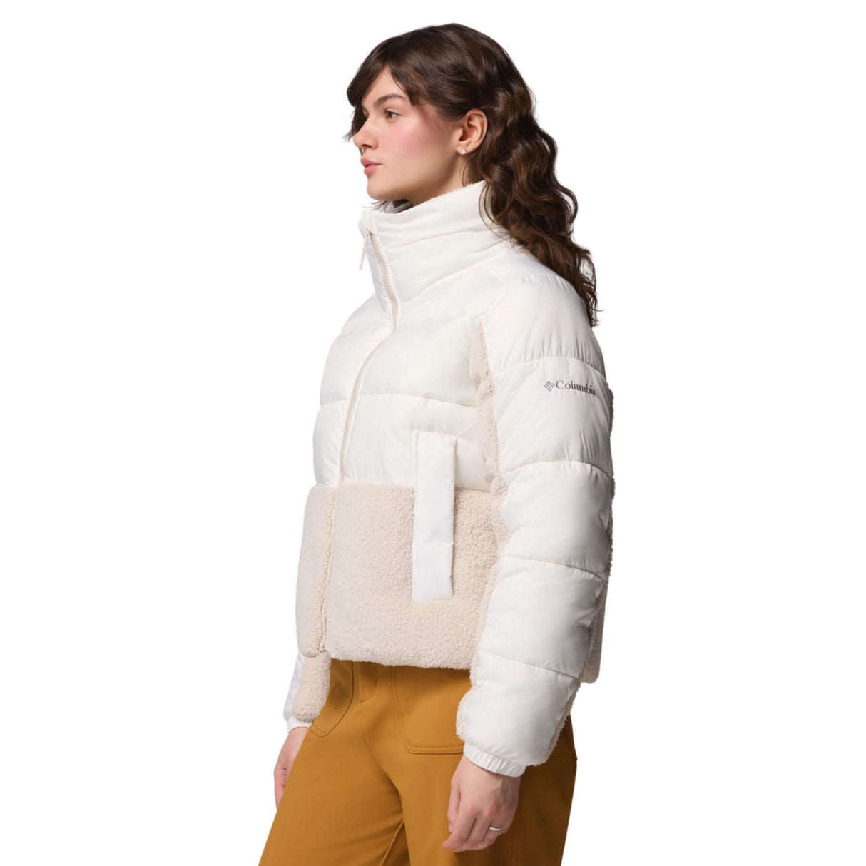 Columbia Women's Leadbetter Point II Sherpa Hybrid Jacket Sea Salt/Dark Stone / X-Small-Sea Salt/Dark Stone / Small-Sea Salt/Dark Stone / Medium-Sea Salt/Dark Stone / Large-Sea Salt/Dark Stone / X-Large #- 53 Degrees North 