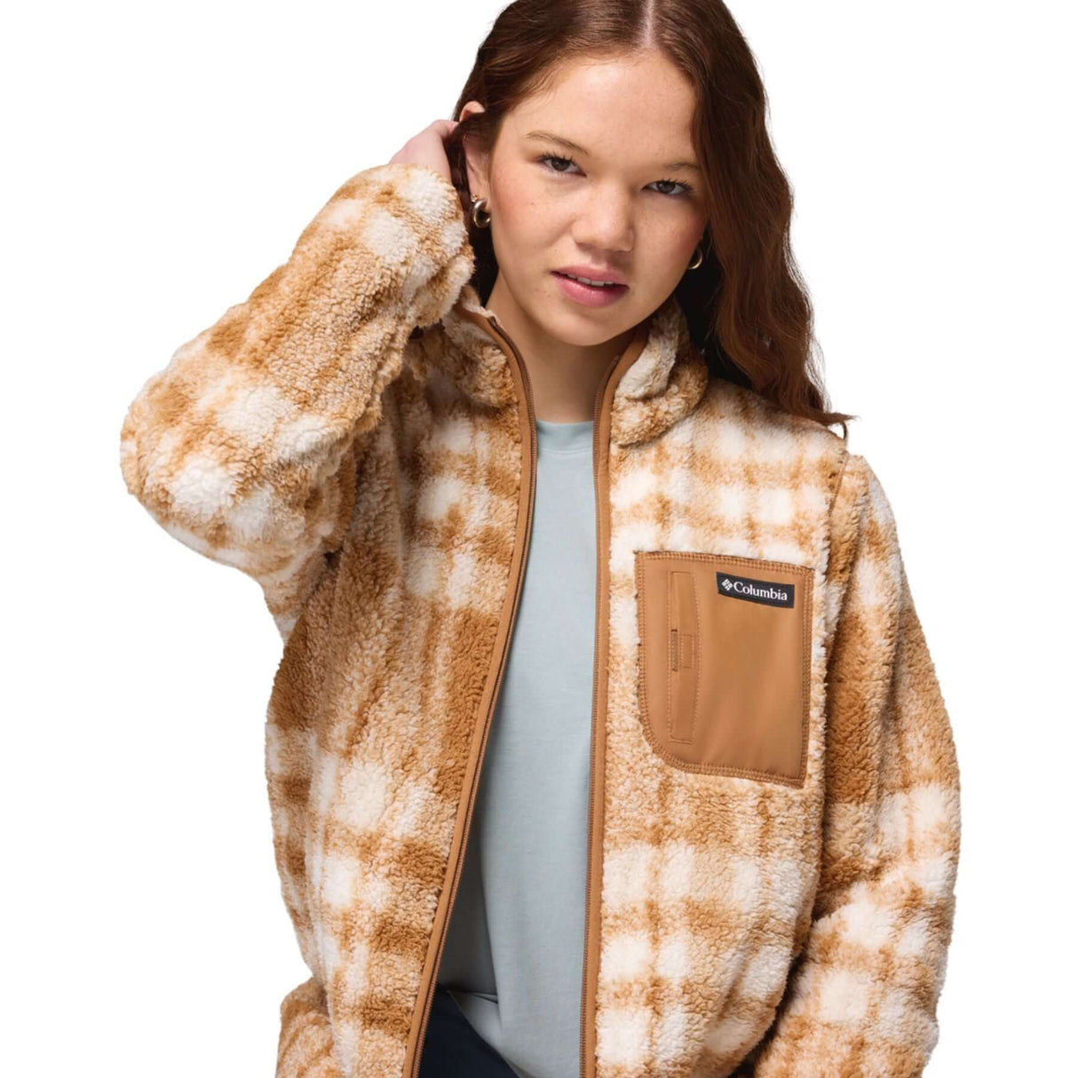 Columbia Women's West Bend Print Fleece Jacket Camel Brown Herringplaid / X-Small-Camel Brown Herringplaid / Small-Camel Brown Herringplaid / Medium-Camel Brown Herringplaid / Large-Camel Brown Herringplaid / X-Large #- 53 Degrees North 