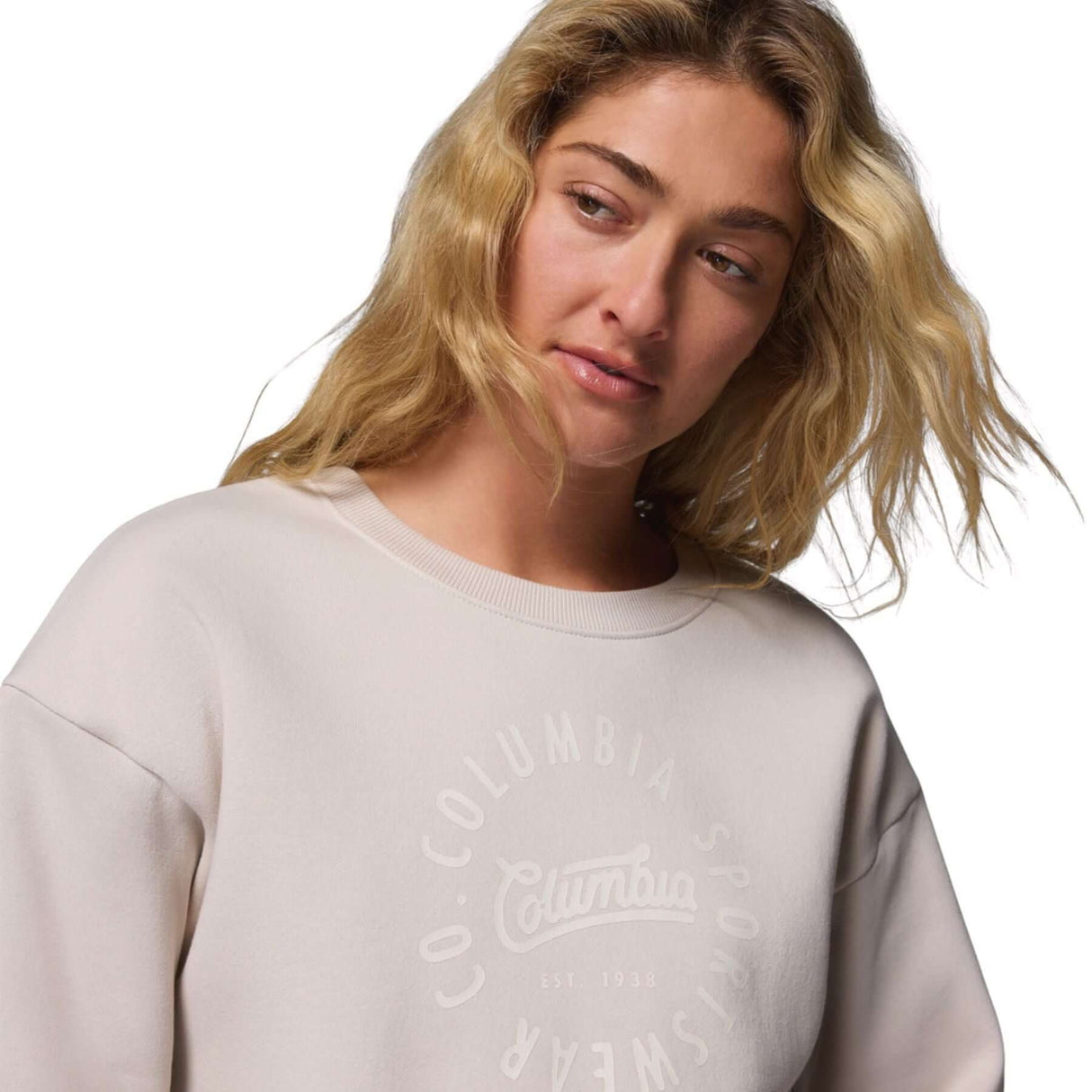 Columbia Women's Meridian Creek Crew Dark Stone/Columbia All Around / X-Small-Dark Stone/Columbia All Around / Small-Dark Stone/Columbia All Around / Medium-Dark Stone/Columbia All Around / Large-Dark Stone/Columbia All Around / X-Large #- 53 Degrees North 