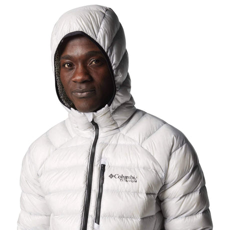 Columbia Men's Arctic Crest Down Hooded Jacket Nimbus Grey / Small-Nimbus Grey / Medium-Nimbus Grey / Large-Nimbus Grey / X-Large-Mountain Blue / Small #- 53 Degrees North 