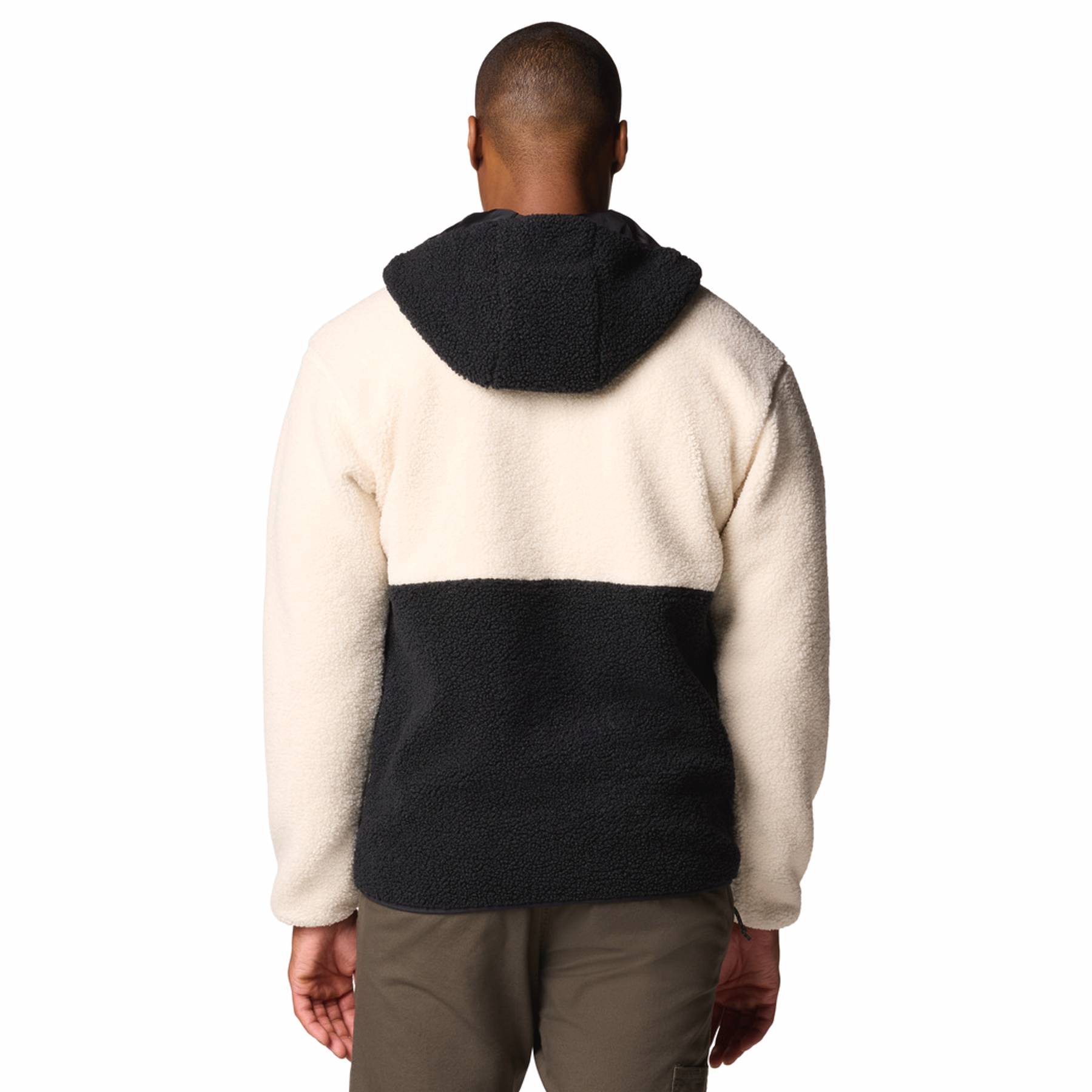 Men fluffy fleece zipped jacket discount