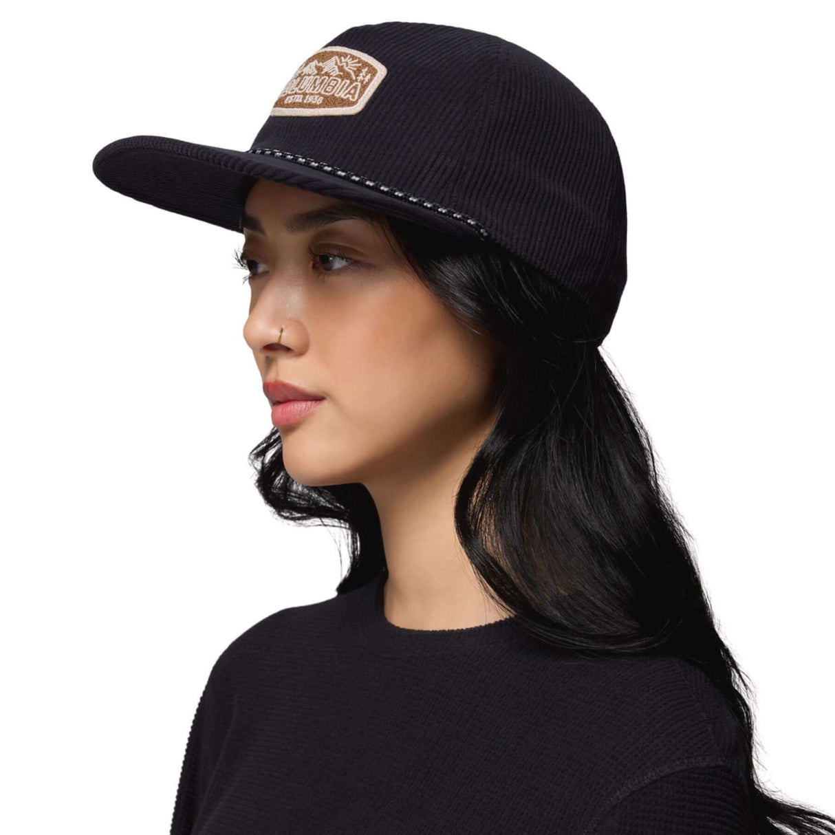 Columbia Packsaddle Corduroy Snap Back Black/CSC Tracks-Camel Brown/Arches-Black/Chenille Patch #- 53 Degrees North 