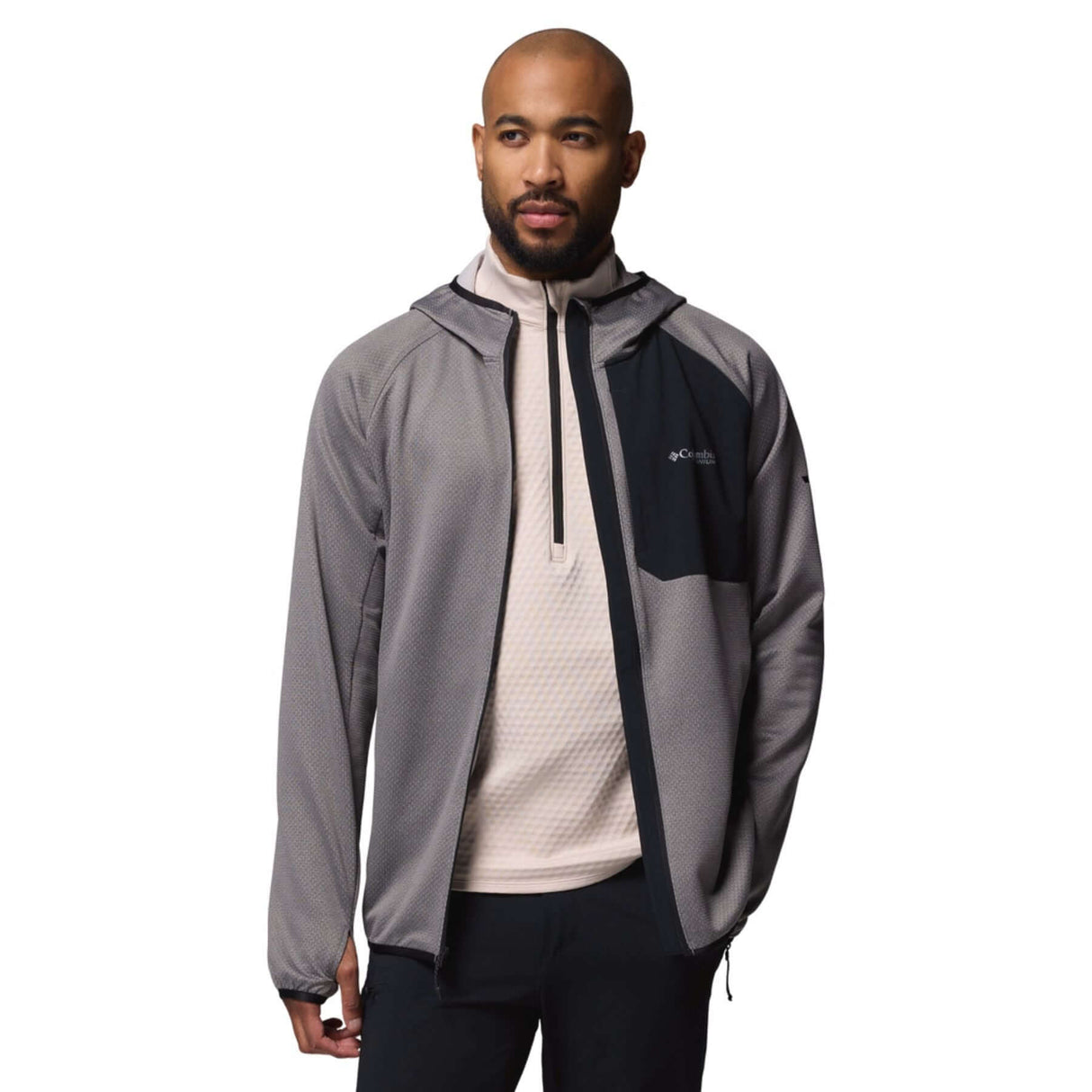 Columbia Men's Triple Canyon Grid Hooded Fleece Jacket City Grey/Black / Small-City Grey/Black / Medium-City Grey/Black / Large-City Grey/Black / X-Large-City Grey/Black / XX-Large #- 53 Degrees North 