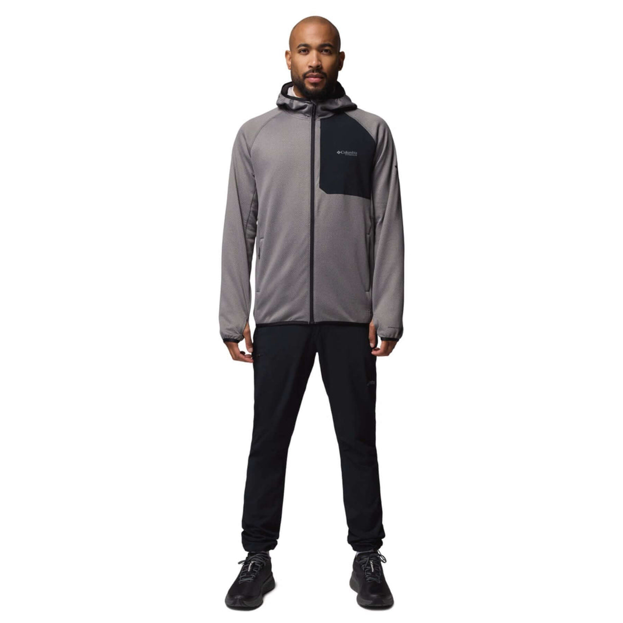 Columbia Men's Triple Canyon Grid Hooded Fleece Jacket City Grey/Black / Small-City Grey/Black / Medium-City Grey/Black / Large-City Grey/Black / X-Large-City Grey/Black / XX-Large #- 53 Degrees North 