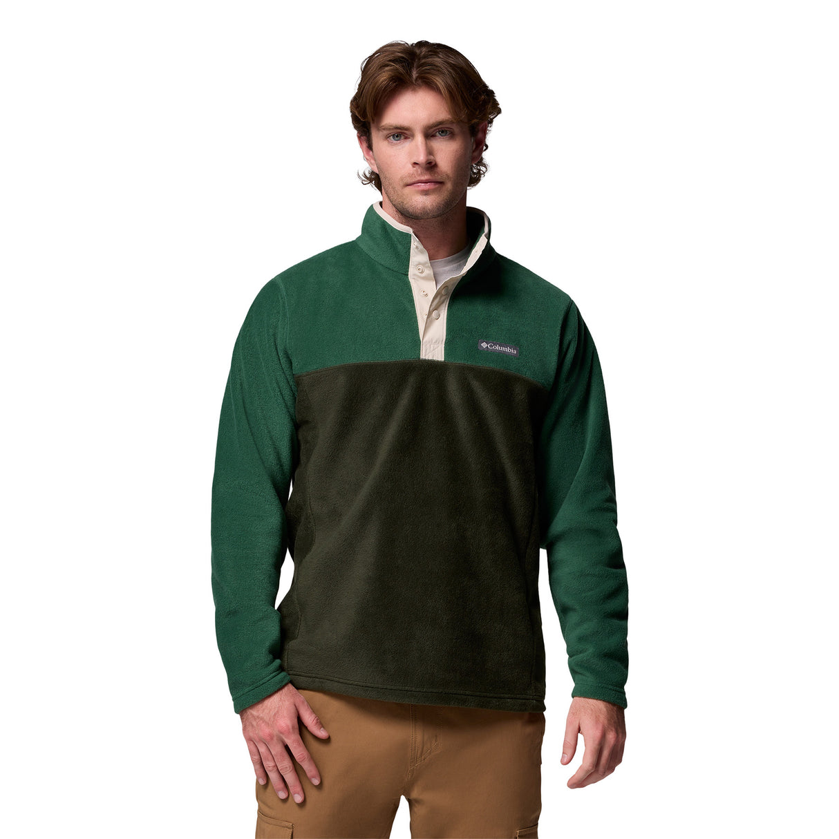 Columbia Men's Steens Mountain  II Half Snap Fleece Pullover Tobacco/Black/Mtn Red / Small-Tobacco/Black/Mtn Red / Medium-Tobacco/Black/Mtn Red / Large-Tobacco/Black/Mtn Red / X-Large-Tobacco/Black/Mtn Red / XX-Large #- 53 Degrees North 