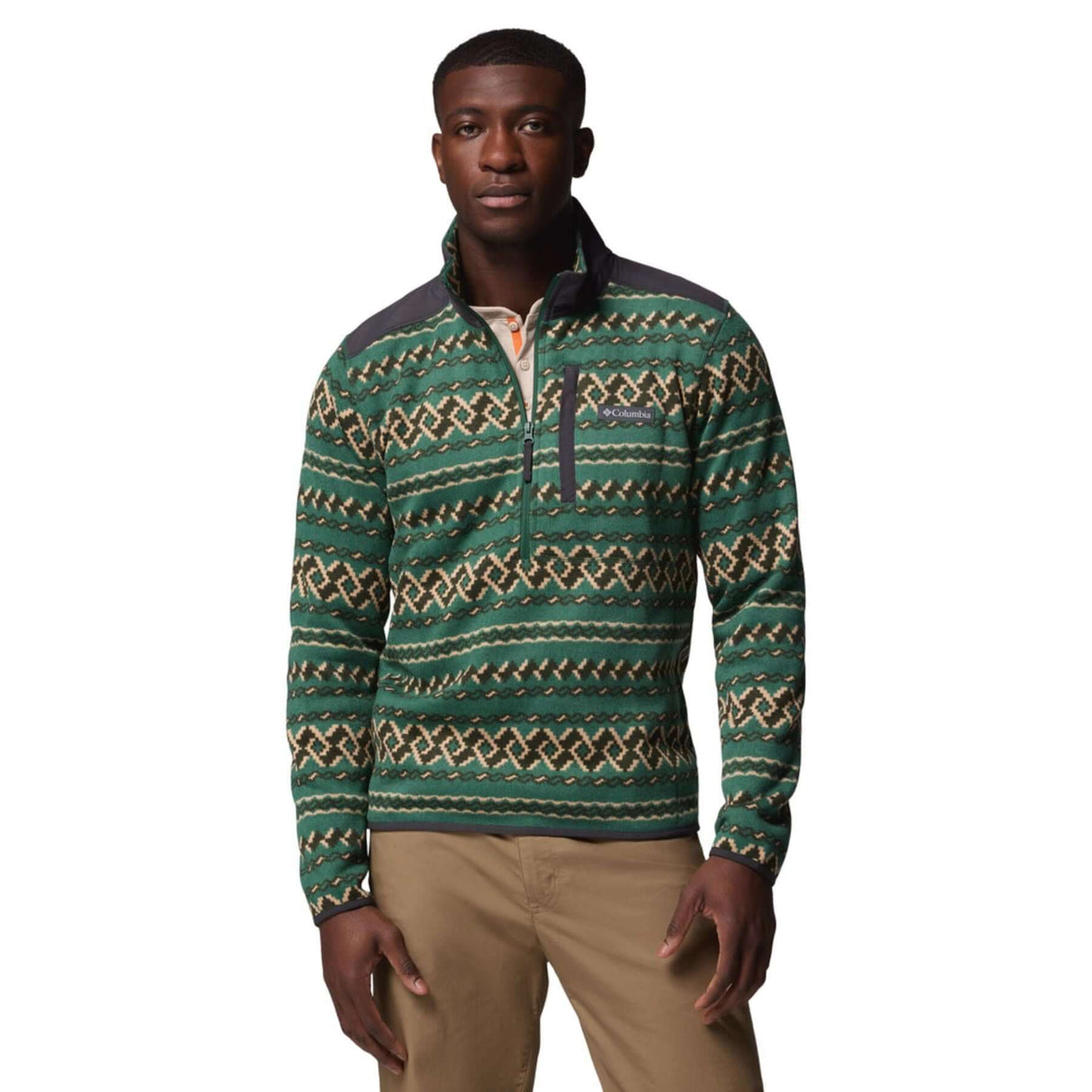 Columbia Men's Sweater Weather Printed Half Zip Fleece Shark KnitKnot / Small-Shark KnitKnot / Medium-Shark KnitKnot / Large-Shark KnitKnot / X-Large-Shark KnitKnot / XX-Large #- 53 Degrees North 