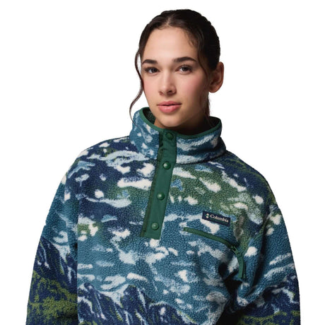 Women's Helvetia II Printed Cropped Half Snap Fleece