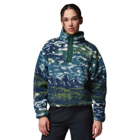 Columbia Women's Helvetia II Printed Cropped Half Snap Fleece Tobacco Sisters/Dark Stone / X-Small-Tobacco Sisters/Dark Stone / Small-Tobacco Sisters/Dark Stone / Medium-Tobacco Sisters/Dark Stone / Large-Tobacco Sisters/Dark Stone / X-Large #- 53 Degrees North 