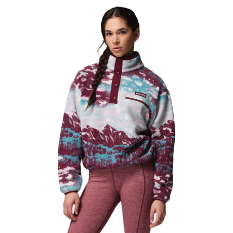 Columbia Women's Helvetia II Printed Cropped Half Snap Fleece Tobacco Sisters/Dark Stone / X-Small-Tobacco Sisters/Dark Stone / Small-Tobacco Sisters/Dark Stone / Medium-Tobacco Sisters/Dark Stone / Large-Tobacco Sisters/Dark Stone / X-Large #- 53 Degrees North 