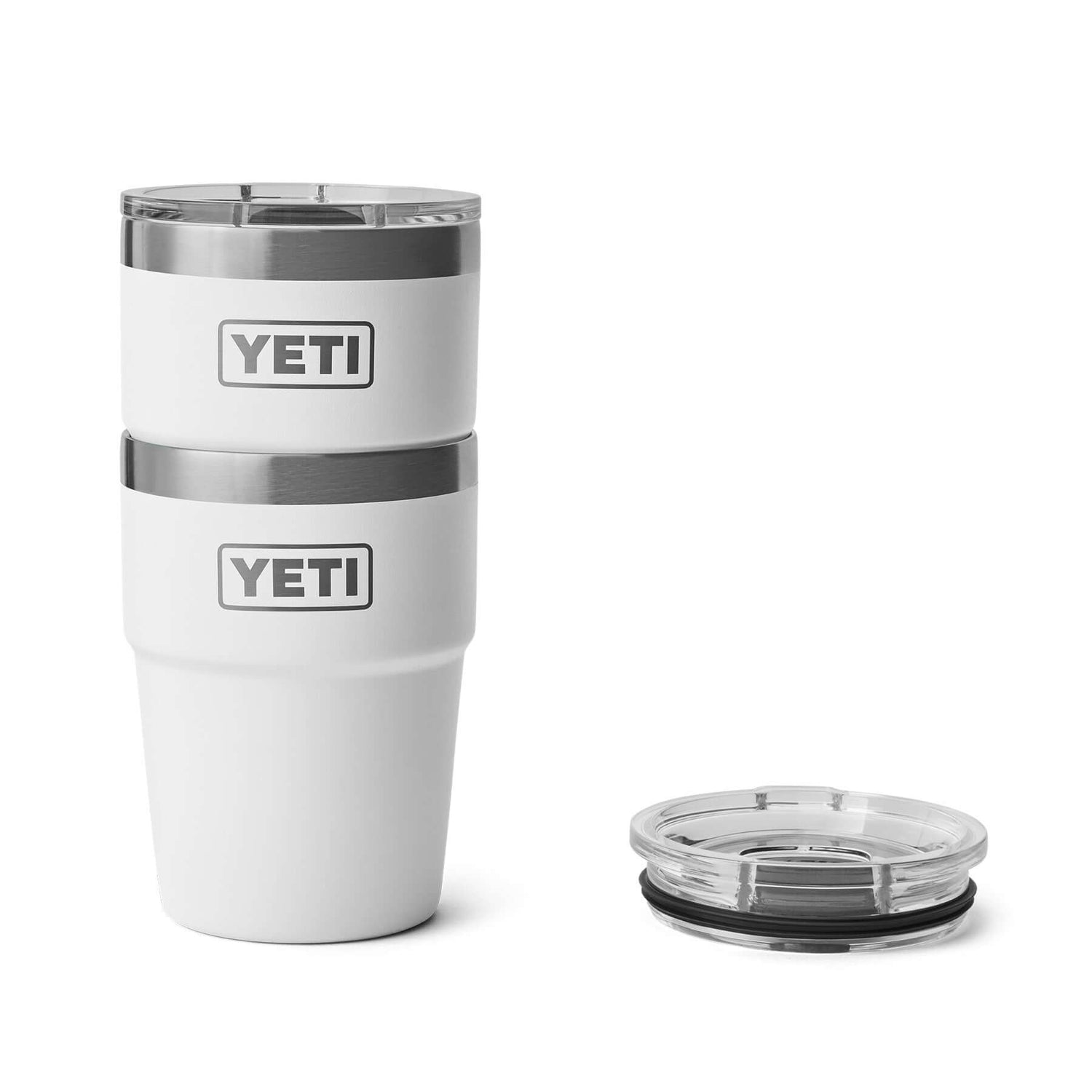 YETI Rambler 16 oz (473 ml) Stackable Cup Moon Dust-White-Navy-Rescue Red #- 53 Degrees North 