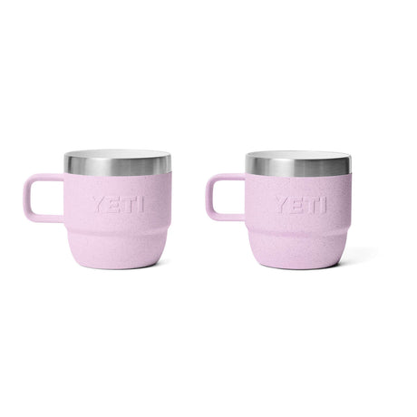 YETI Rambler Stackable Espresso 6oz (177ml) Mug - 2 Pack Cherry Blossom-Black Forest Green-Tropical Pink-Navy-White #- 53 Degrees North 