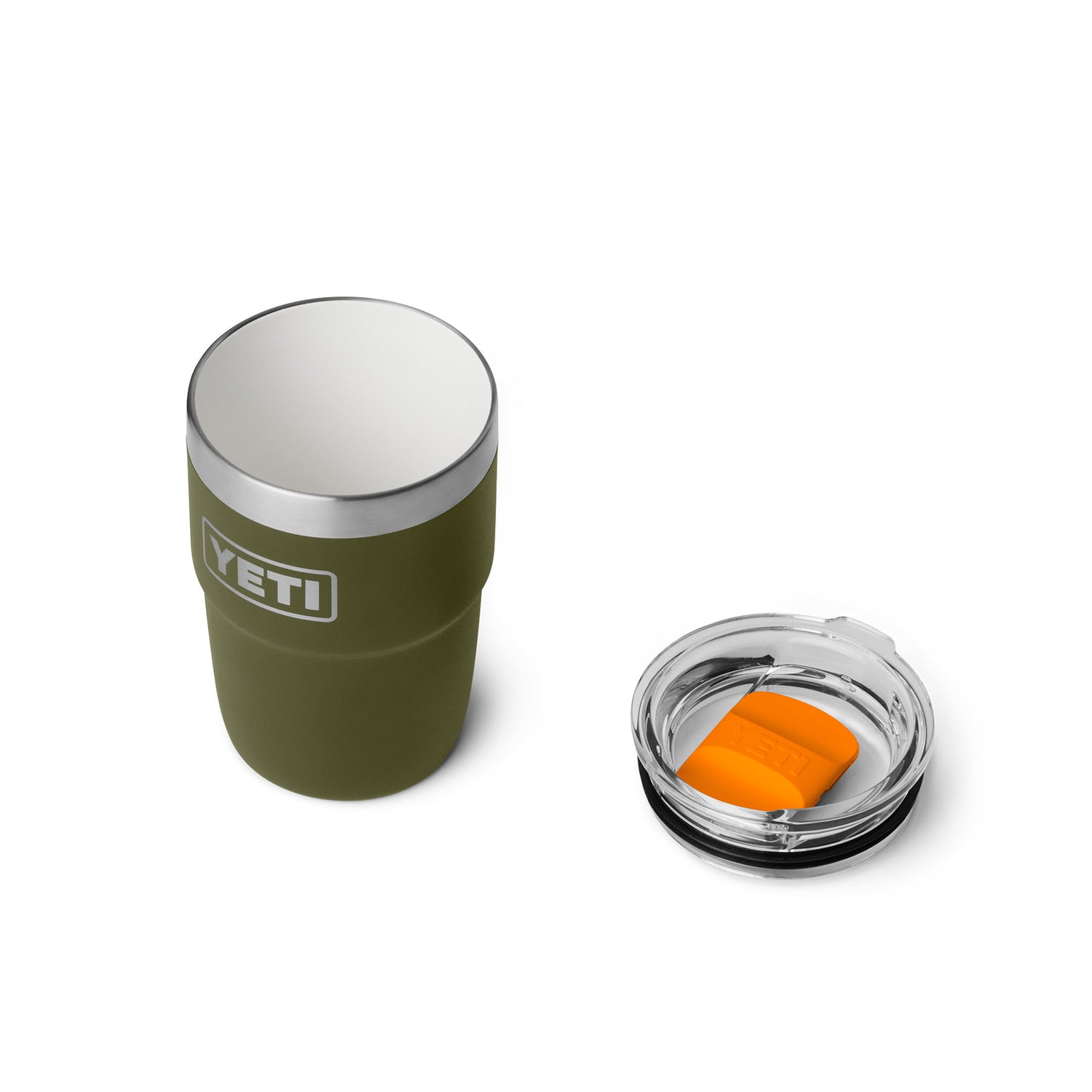 YETI Rambler 8 oz (237 ml) Ceramic Lined Stackable Cup Olive/King Crab Orange - 53 Degrees North