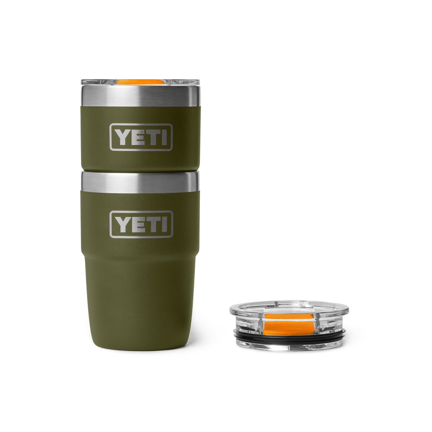YETI Rambler 8 oz (237 ml) Ceramic Lined Stackable Cup Olive/King Crab Orange - 53 Degrees North