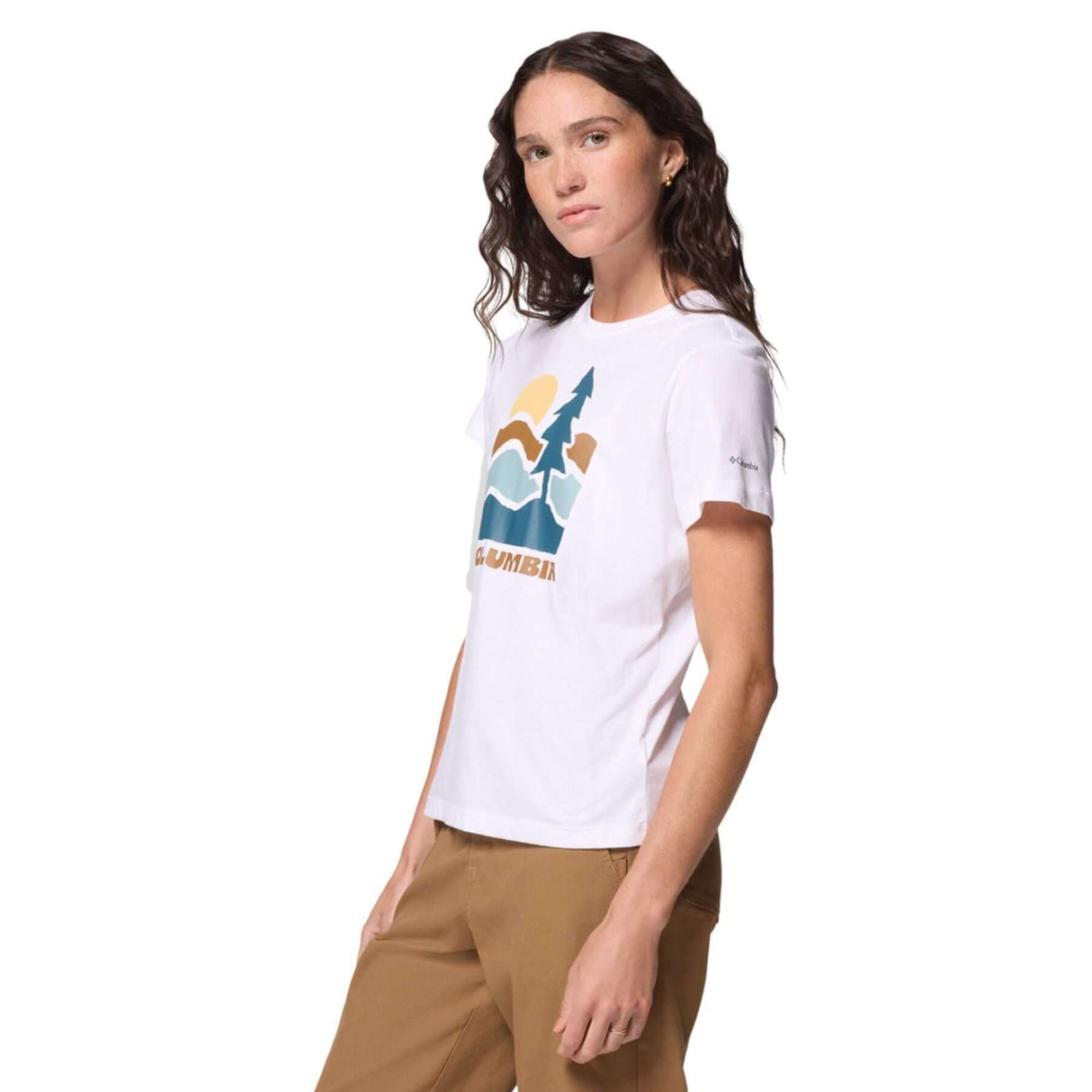 Columbia Women's Ruby Springs Graphic Fitted T-Shirt White/Get Hiked / X-Small-White/Get Hiked / Small-White/Get Hiked / Medium-White/Get Hiked / Large-White/Get Hiked / X-Large #- 53 Degrees North 