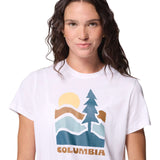 Columbia Women's Ruby Springs Graphic Fitted T-Shirt White/Get Hiked / X-Small-White/Get Hiked / Small-White/Get Hiked / Medium-White/Get Hiked / Large-White/Get Hiked / X-Large #- 53 Degrees North 