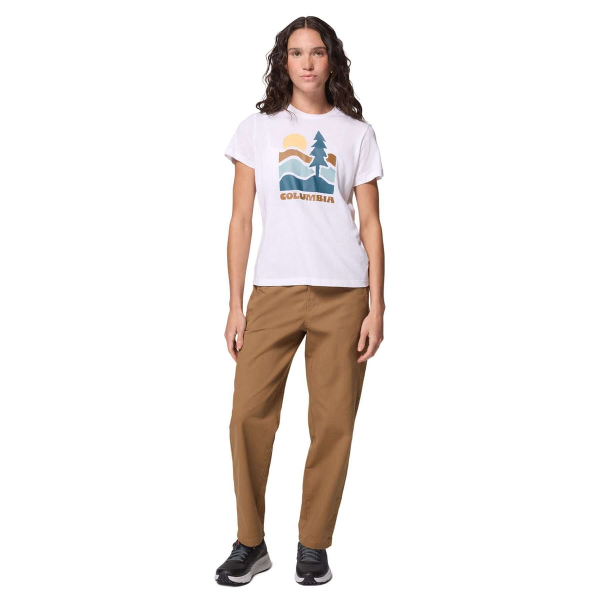 Columbia Women's Ruby Springs Graphic Fitted T-Shirt White/Get Hiked / X-Small-White/Get Hiked / Small-White/Get Hiked / Medium-White/Get Hiked / Large-White/Get Hiked / X-Large #- 53 Degrees North 