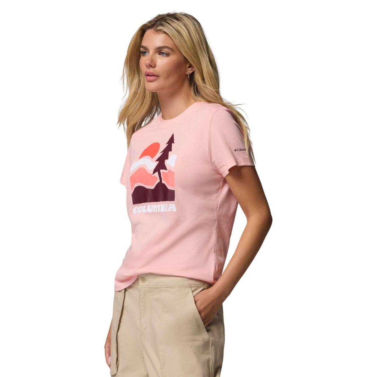 Columbia Women's Ruby Springs Graphic Fitted T-Shirt White/Get Hiked / X-Small-White/Get Hiked / Small-White/Get Hiked / Medium-White/Get Hiked / Large-White/Get Hiked / X-Large #- 53 Degrees North 